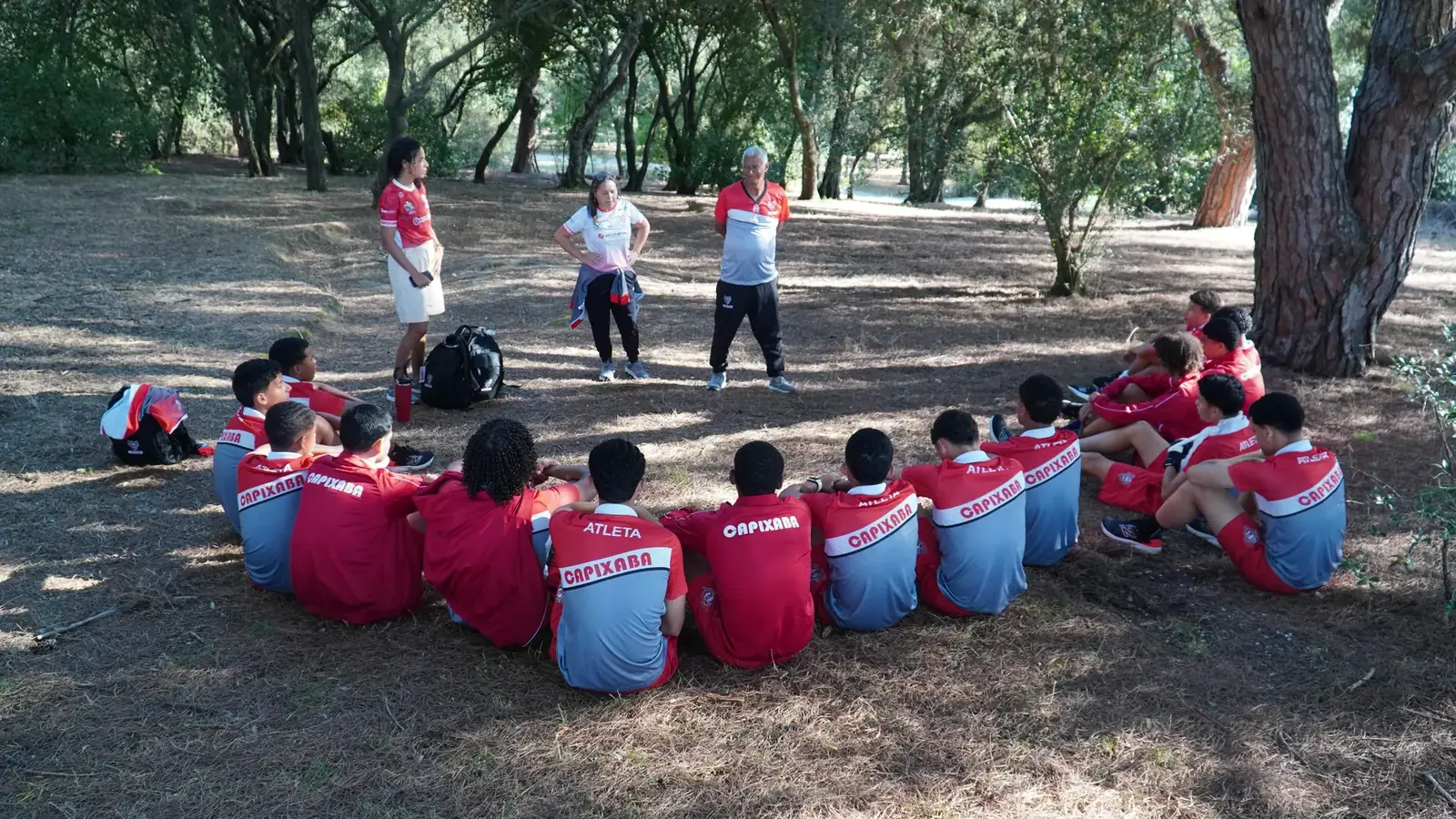 Roda de conversa da equipe durante a viagem