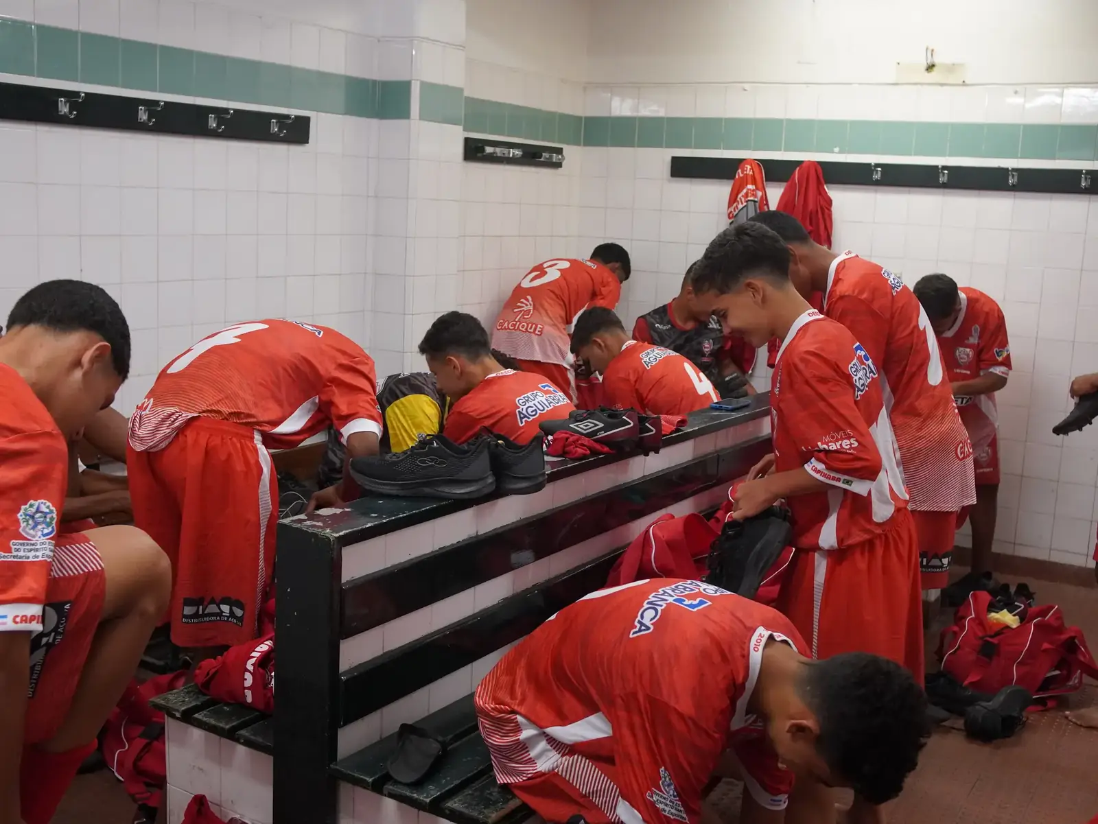 Vestiário antes do jogo